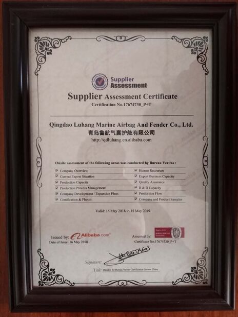 China Qingdao Luhang Marine Airbag and Fender Co., Ltd certification